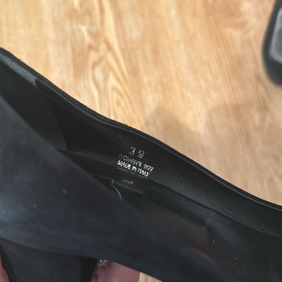 ROGER VIVIER BUCKLE BLUE SUEDE BLOCK HEEL SHOES SIZE 9 - Picture 5 of 7